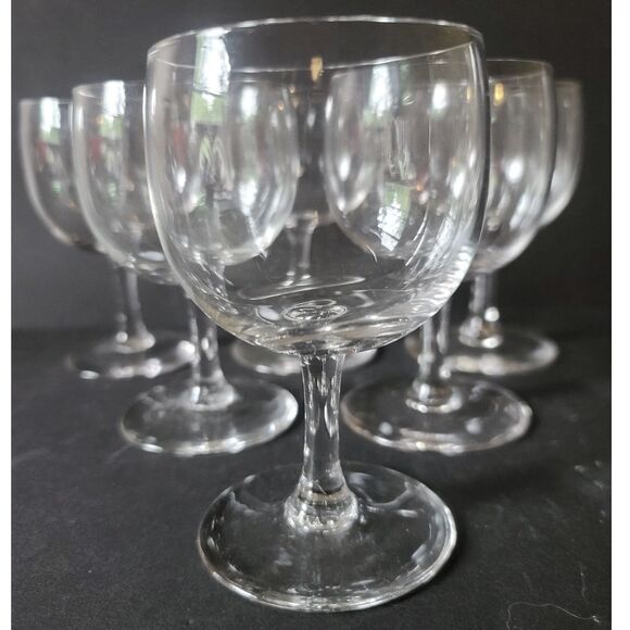 Vintage Crystal Claret‎ 6 OZ Red Wine Glasses 5.25" Stemware - Picture 1 of 6